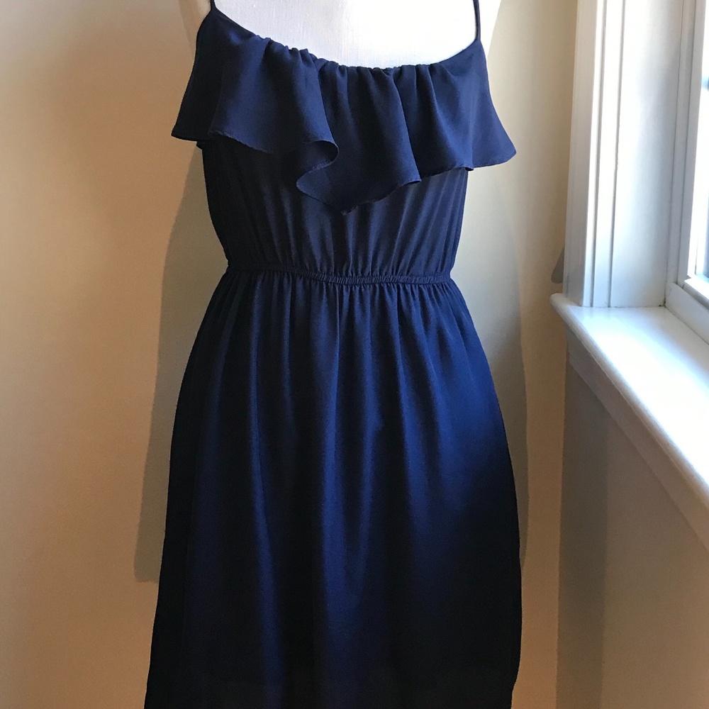 Forever21 Navy midi dress (B)
